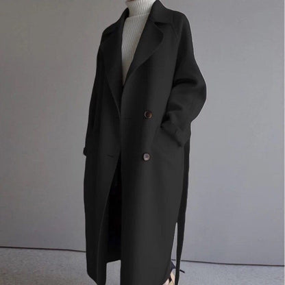 Manteau en cachemire à col à revers pour femme